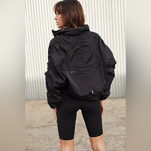 FP Movement by Free People Black The Way Home Packable Ruched Jacket